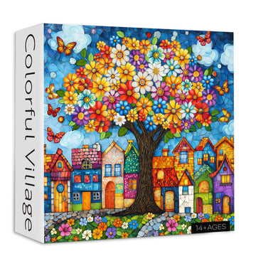 Buntes Dorf Puzzle 1000 Stücke
